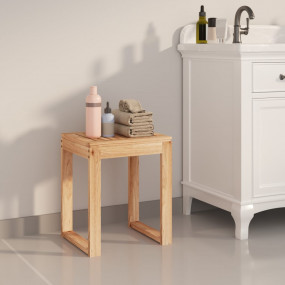Bathroom Stool 15.7"x11.8"x18.1" Solid Wood Walnut