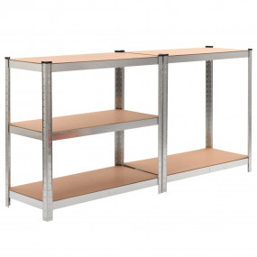 5-Layer Heavy-duty Shelves 5 pcs Silver Steel&Engineere...