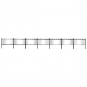 Garden Fence with Hoop Top Steel 39' Black