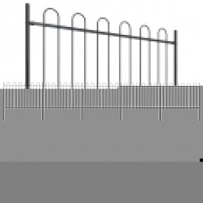 Garden Fence with Hoop Top Steel 27.9ft Black