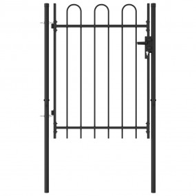 Fence Gate Single Door with Arched Top Steel 3.3'x3.9' ...