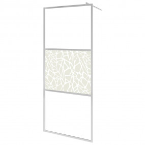 Walk-in Shower Wall ESG Glass with Stone Design 31.5"x7...