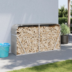 Log Holder Light Gray 70.9"x17.7"x39.4" Galvanized Stee...