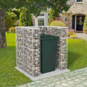 Gabion Single Wheelie Bin Surround Steel 43.3"x39.4"x47...