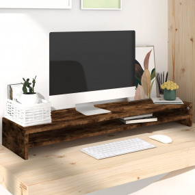 Monitor Stand Smoked Oak 39.4"x9.4"x5.1" Engineered Woo...