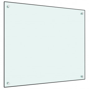 Kitchen Backsplash White 27.6"x23.6" Tempered Glass