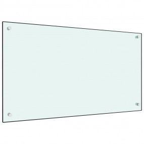 Kitchen Backsplash White 35.4"x19.7" Tempered Glass