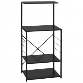 Microwave Cabinet Black 23.6"x15.6"x48.4" Engineered Wo...