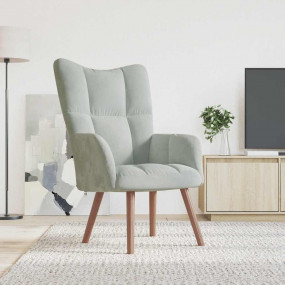 Relaxing Chair Light Gray Velvet