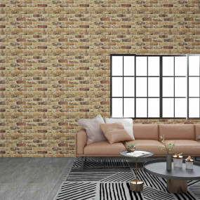 3D Wall Panels with Dark Sand Brick Design 10 pcs EPS