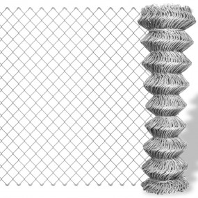 Chain Link Fence Galvanized Steel 49.2'x4.9' Silver