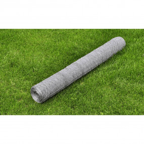 Mesh Fence Galvanized Steel Hexagon 3.3'x82' Silver