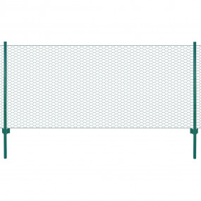Wire Mesh Fence with Posts Steel 82'x1.6' Green