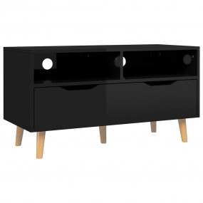 TV Stand High Gloss Black 35.4"x15.7"x19.1" Engineered ...