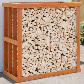 Outdoor Log Holder Wax Brown 42.9"x20.5"x41.7" Solid Wo...