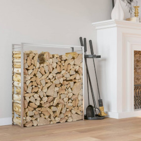 Firewood Rack 43.3"x11"x45.7" Stainless Steel
