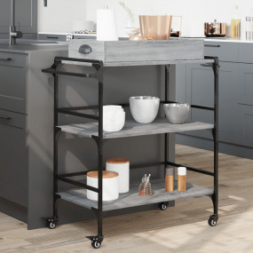 Kitchen Trolley Gray Sonoma 32.1"x16.1"x36.4" Engineere...