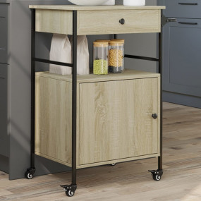 Kitchen Trolley Sonoma Oak 22"x16.9"x35.2" Engineered W...