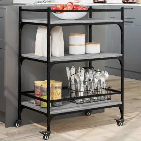 Kitchen Trolley Gray Sonoma 25.6"x15.7"x34.1" Engineere...