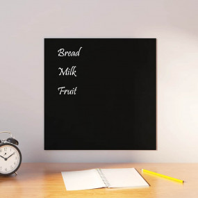Wall-mounted Magnetic Board Black 15.7"x15.7"Tempered G...