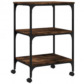 Printer Stand 3-Tier Smoked Oak 19.7"x16.1"x29.5" Engin...