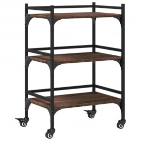 Kitchen Trolley Brown Oak 19.7"x13.8"x29.7" Engineered ...