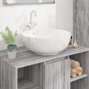 Wash Basin White 17.3"x6.7" Ceramic Round