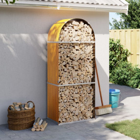 Log Holder Light Brown 31.5"x17.7"x74.8" Galvanized Ste...