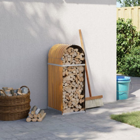 Log Holder Light Brown 15.7"x17.7"x39.4" Galvanized Ste...
