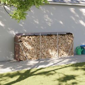 Log Holder Brown 92.1"x17.7"x39.4" Galvanized Steel