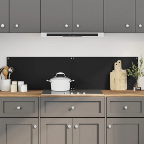 Kitchen Backsplashes 2 pcs Black 31.5"x19.7" Tempered G...