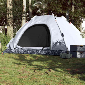 Camping Tent 5-Person White Blackout Fabric Quick Relea...
