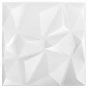 3D Wall Panels 12 pcs 19.7"x19.7" Diamond White 32.3 ft