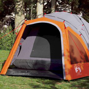 Camping Tent Dome 3-Person Gray and Orange Quick Releas...