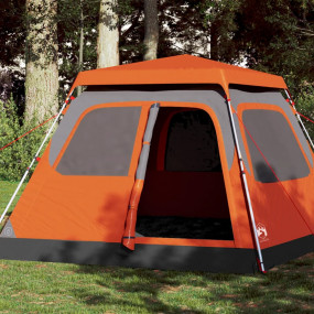Camping Tent Dome 4-Person Gray and Orange Quick Releas...