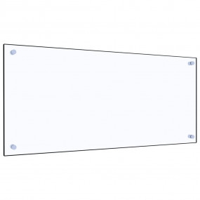 Kitchen Backsplash Transparent 35.4"x15.7" Tempered Gla...