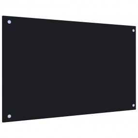 Kitchen Backsplash Black 31.5"x19.7" Tempered Glass