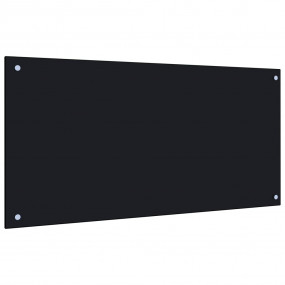Kitchen Backsplash Black 39.4"x19.7" Tempered Glass