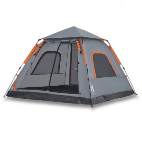 Camping Tent Dome 5-Person Gray and Orange Quick Releas...