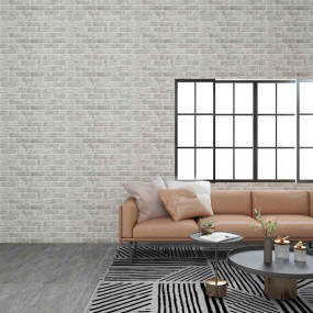 3D Wall Panels with Light Gray Brick Design 10 pcs EPS