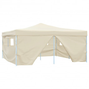 Folding Gazebo with 4 Sidewalls 16.4'x16.4' Cream