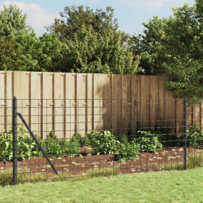 Wire Mesh Fence with Spike Anchors Anthracite 3.3x82.0'