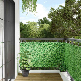 Balcony Privacy Screen Plant Look Green 157.5x35.4" PVC