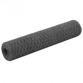 Chicken Wire Fence Steel with PVC Coating 82.0x2.5' Gre...