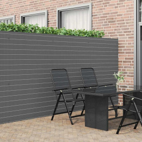 Patio Fence Double-Sided Grey 5.9x16.4' PVC