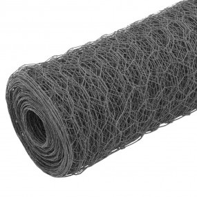 Chicken Wire Fence Steel with PVC Coating 82.0x3.9' Gre...