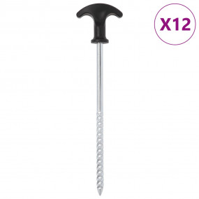 Tent Pegs 12 pcs 7.9 " 0.28 " Galvanized Steel