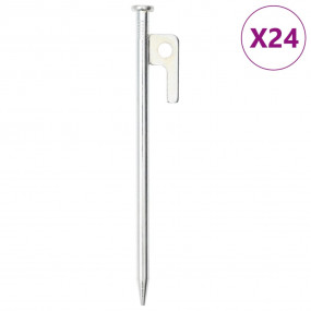 Tent Pegs 24 pcs 7.9 " 0.35 " Galvanized Steel