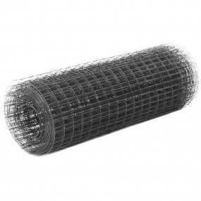 Chicken Wire Fence Steel with PVC Coating 82.0x1.6' Gre...