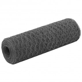 Chicken Wire Fence Steel with PVC Coating 82.0x1.6' Gre...